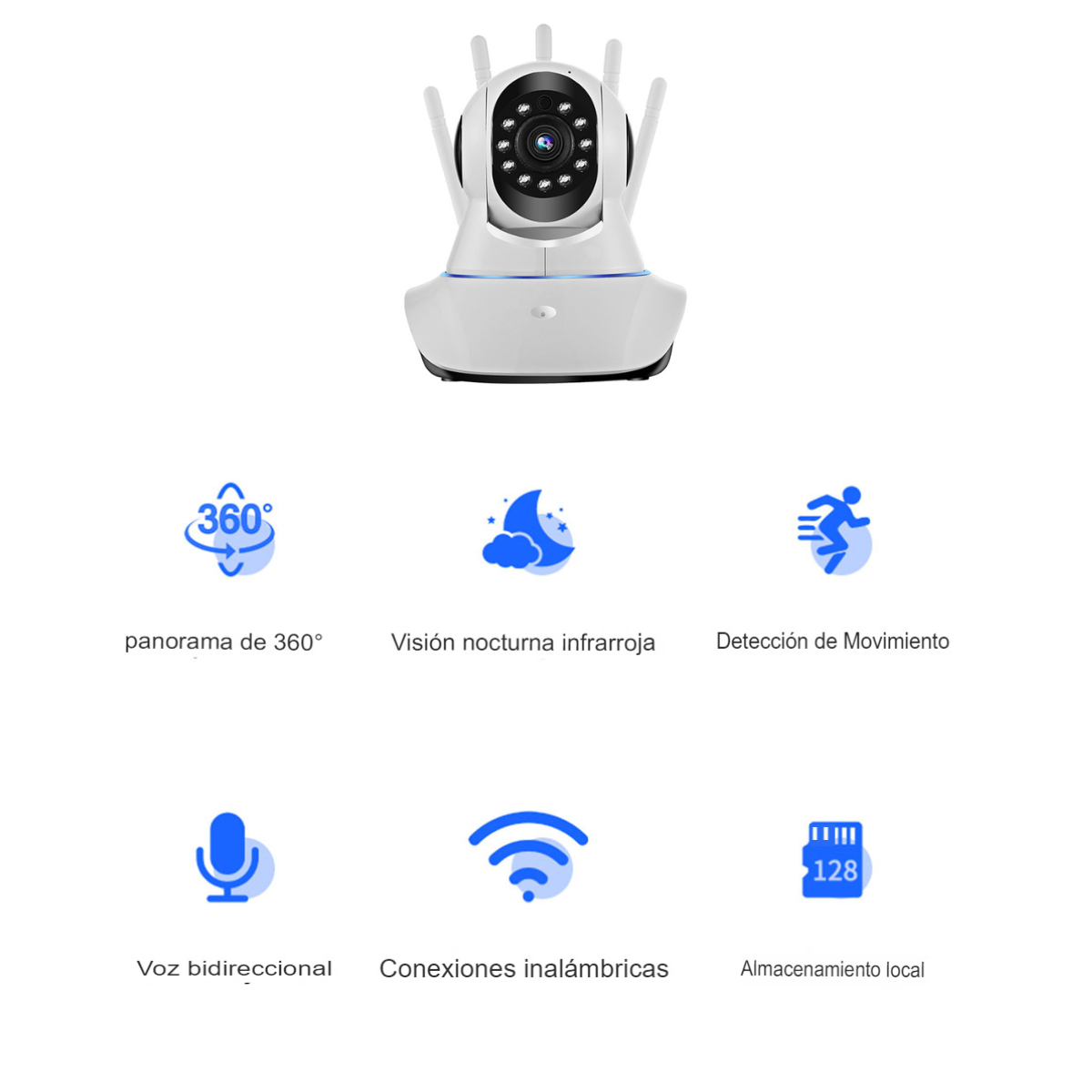 W - Cámara De Seguridad IP Wifi 360°