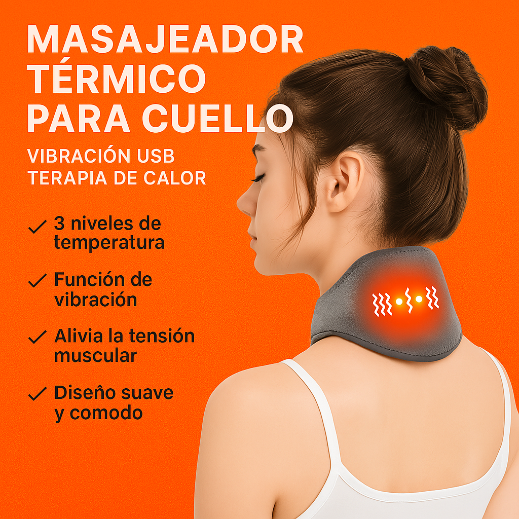 Masajeador Térmico Cuello Vibración USB
